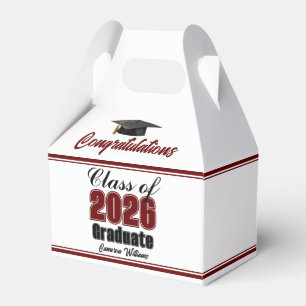 Maroon Class of 2026 Custom Graduation Party Favour Box