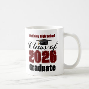 Maroon Class of 2026 Graduation Keepsake Coffee Mug