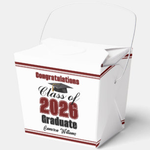 Maroon Class of 2026 Graduation Party Fortune Favour Box