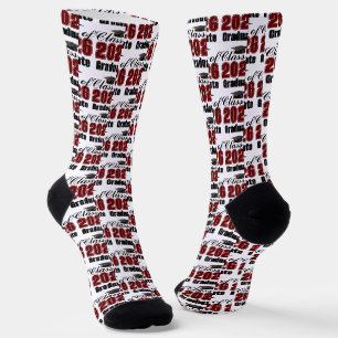 Maroon Class of 2026 Graduation Socks