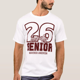 Maroon Class of 2026 Graduation T-Shirt