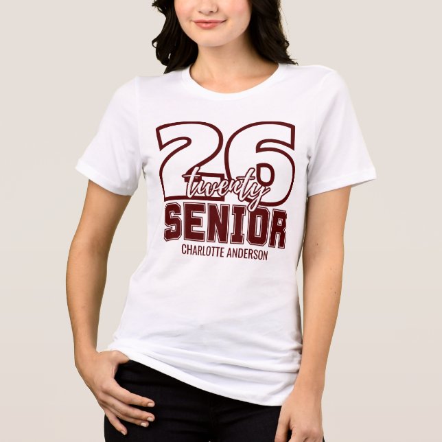 Maroon Class of 2026 Graduation Tri-Blend Shirt (Front)