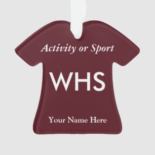 Maroon College or High School Varsity Letter Ornament