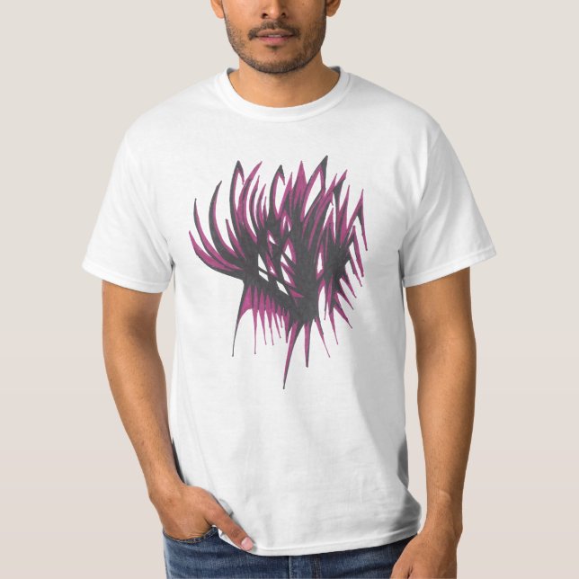 Maroon Colorful Abstract Tribal Tattoo Art T-Shirt (Front)