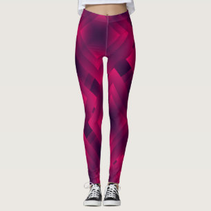 Maroon colour geometric simple design leggings