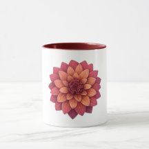 Maroon Combo Mug - Dahlia Flower