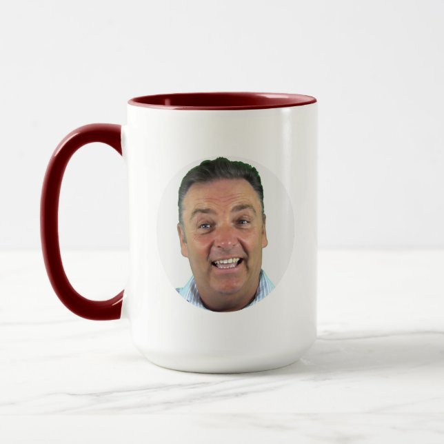 MAROON Combo Photo Mug - Round Frame Custom Mug (Left)