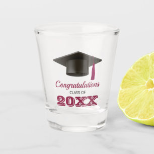 Maroon Congratulations College Graduate Favours Shot Glass