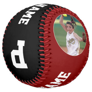 Maroon Custom Softball Player Photo Name Number
