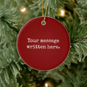Maroon Custom Your Message Personalised Text Quote Ceramic Tree Decoration
