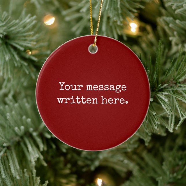 Maroon Custom Your Message Personalised Text Quote Ceramic Tree Decoration (Tree)