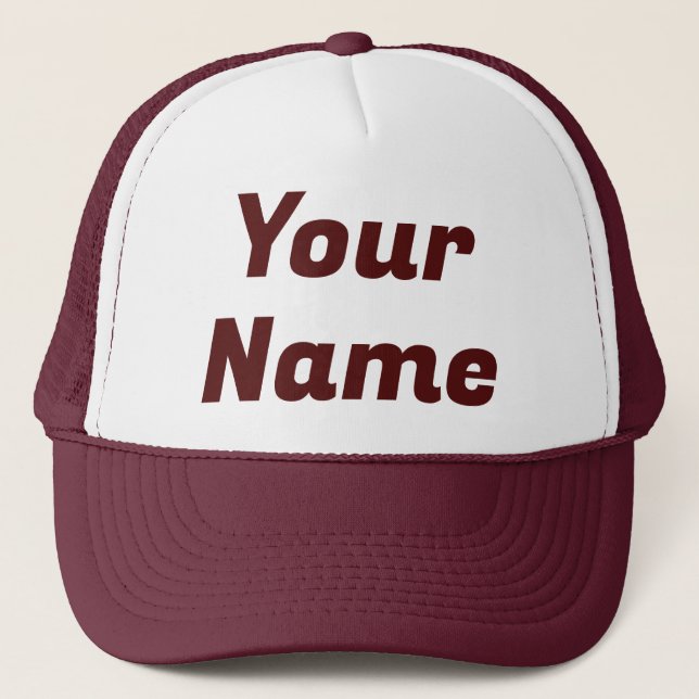 Maroon CUSTOMIZABLE Trucker Hat (Front)