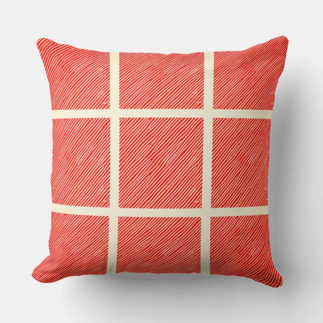 Maroon Diagonal Lines  Cushion (Front)