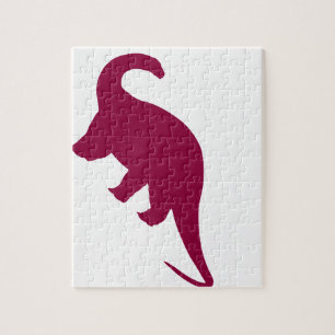 Maroon Dinosaur Jigsaw Puzzle