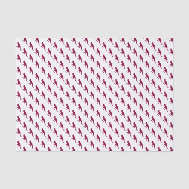 Maroon Dinosaur Pattern Tissue Paper (Front)