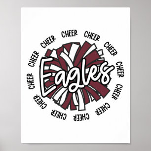 Maroon Eagles Cheer Mum Cheerleading Team Squad Co Poster