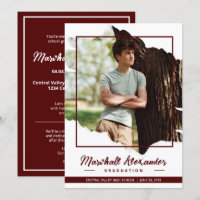 Maroon Edgy Abstract Torn Photo Graduation