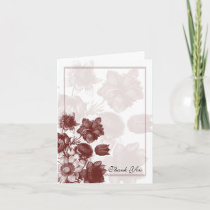Maroon Elegant Flower Wedding Cards
