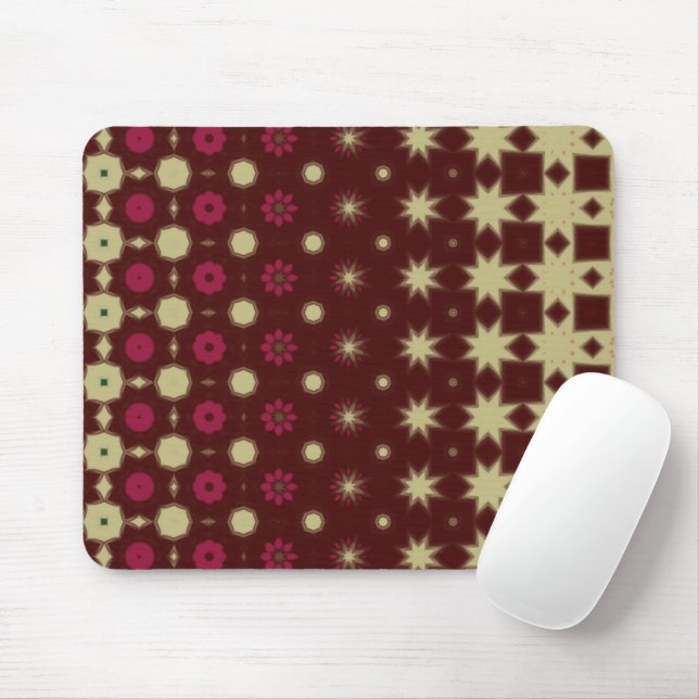 Maroon Floral mouse pad (With Mouse)