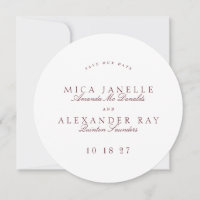 Maroon Formal Classic Calligraphy Round Photo