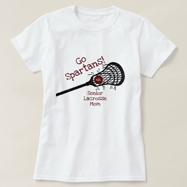Maroon Go Team Lacrosse Mum T-Shirt (Design Front)