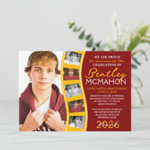 Maroon & Gold 6 Photo Filmstrip Grad Announcement