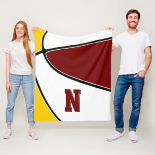 maroon gold basketball team colours boys girls fleece blanket