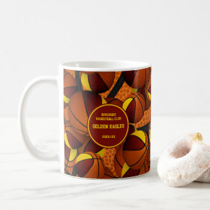 Maroon gold basketball team colours coach name coffee mug