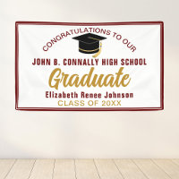 Maroon Gold Congratulations Graduate Custom Party