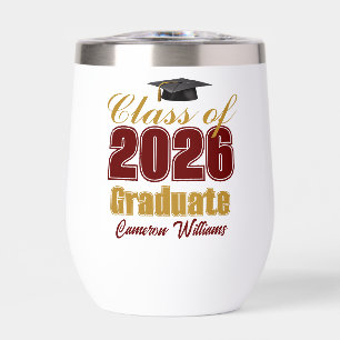 Maroon Gold Customised Class of 2026 Graduation