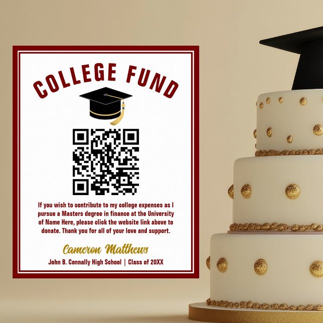 Maroon Gold Graduate College Fund QR Code Poster (Creator Uploaded)