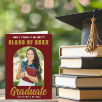 Maroon Gold Graduate Photo Arch Folded Graduation