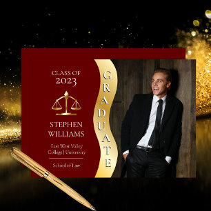 Maroon   Gold Graduate Wave Law Justice Grad  Anno Announcement