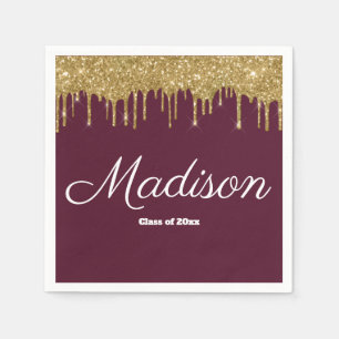 Maroon & Gold Graduation Party Class of 2024 Paper Napkin