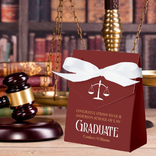 Maroon Gold Law School Custom Graduation Party Favour Box