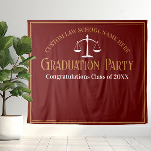 Maroon Gold Law School Graduation Photo Booth Tapestry