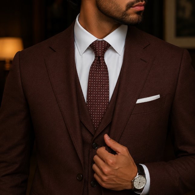 Maroon & Gold Polka Dot Tie (Creator Uploaded)