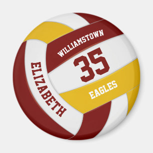 maroon gold school colours team name volleyball magnet
