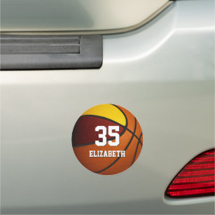 maroon gold team colours basketball school locker car magnet