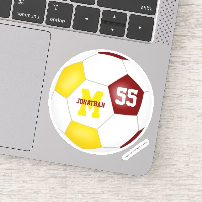 Maroon gold team colours girls boys soccer (Detail)