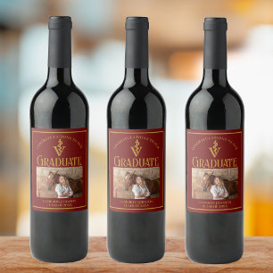 Maroon Gold Veterinary School Graduation Party Wine Label