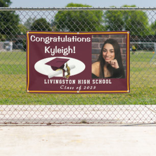 Maroon & Gold Vinyl Graduation Photo Banner