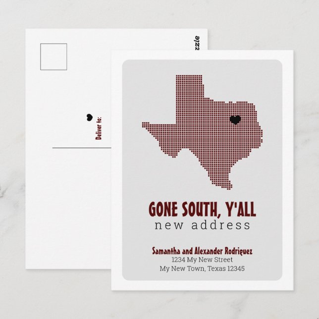 Maroon Gone South, Y'all Moving Postcard (Front/Back)