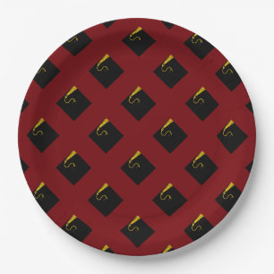 Maroon Graduation Party Paper Plates