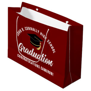 Maroon Graduation Party Personalised 2026 Graduate Large Gift Bag