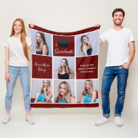 Maroon Graduation Senior Portrait Photo Collage