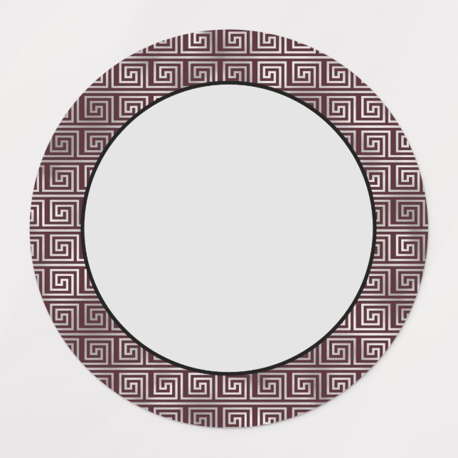 Maroon Grey Ancient Greek Art Elegant Pattern (Design 1)