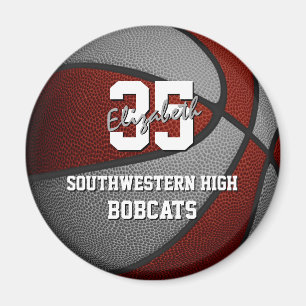 maroon grey basketball team colours magnet