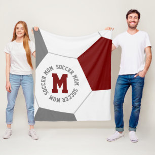 maroon grey or ANY team colours soccer mum Fleece Blanket