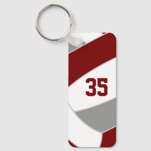 maroon grey volleyball club team spirit gifts key ring